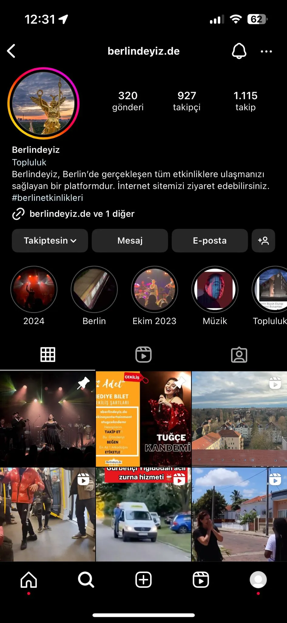 Berlindeyiz İnstagram Saygafı Ekran Görüntüsü
